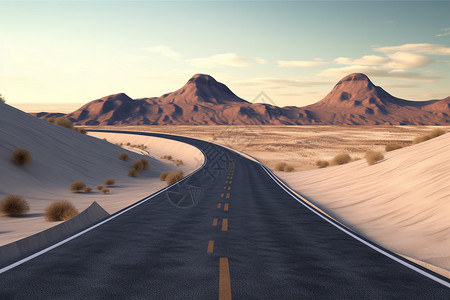塔里木沙漠公路户外沙漠公路设计图片
