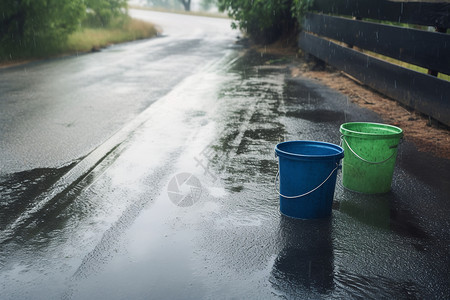 雨水天气下的公路图片