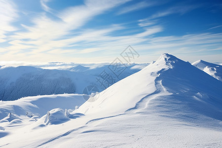 大雪时节白茫茫白茫茫的雪山背景