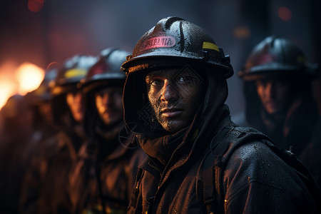 团结合作的消防员图片