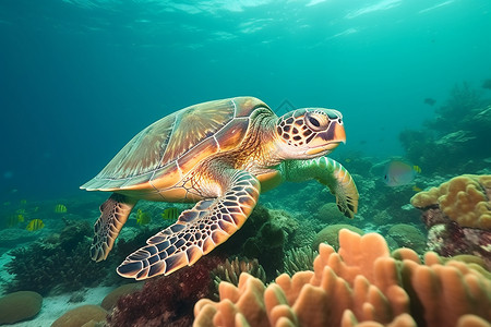 野生海龟海洋绿世界高清图片