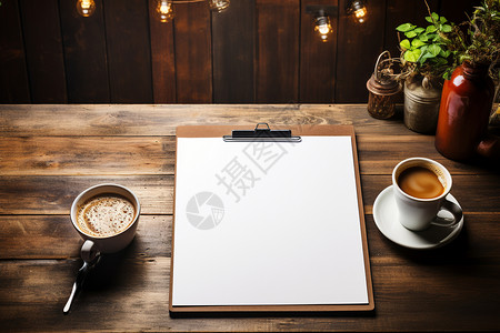 咖啡厅服务员制作咖啡咖啡厅的文件夹设计图片