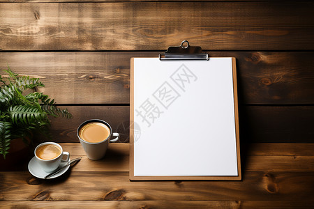 咖啡厅服务员制作咖啡咖啡桌上的文件夹设计图片