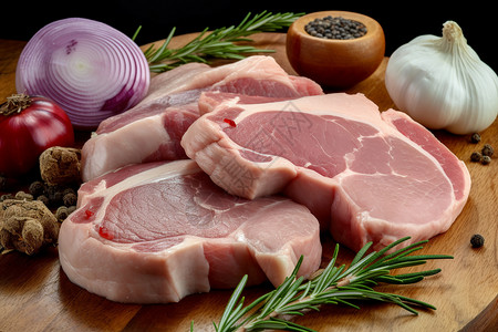 猪里脊肉蛋白质猪肉排高清图片