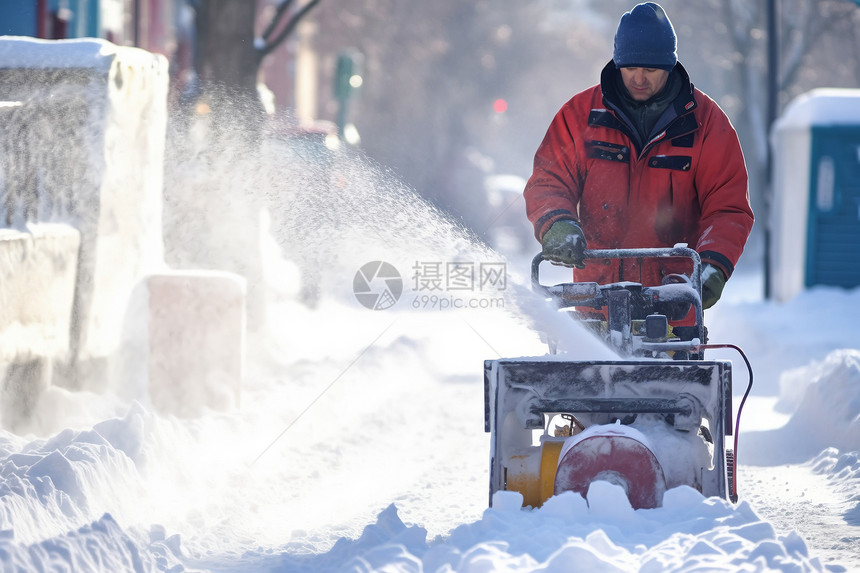 雪地中的男人图片