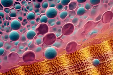 显微镜下的生物学细胞图片