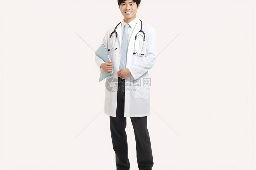 白色背景中的医生图片