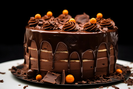 纯植物奶油的巧克力蛋糕背景图片