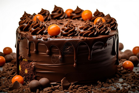 手工烘焙的巧克力蛋糕图片
