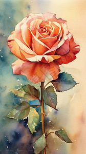水彩风的玫瑰图片