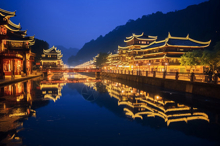 湘西风景建筑背景图片