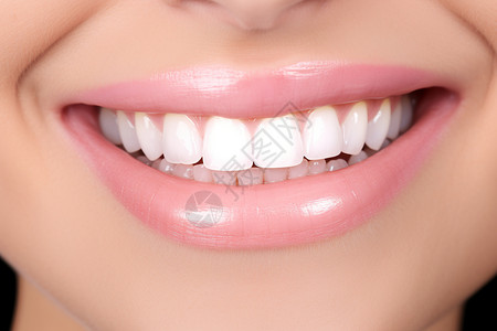 健康美白的牙齿背景图片
