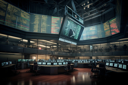 易所大屏幕的股票趋势图图片