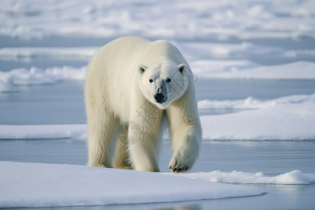保护北极熊冰川中行走的北极熊背景