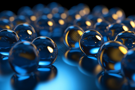 弹玻璃珠3D透明玻璃球设计图片
