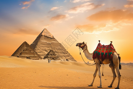 著名景点中的骆驼图片