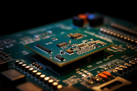电路板上的微控制器芯片图片