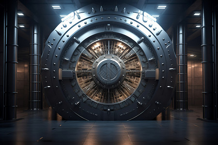 银行金库的创新技术防盗门背景图片