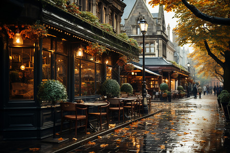 雨后的商业大街图片