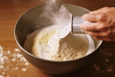 面包店烘焙甜品的小麦粉图片