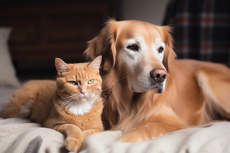 毛色相同的猫猫狗狗背景