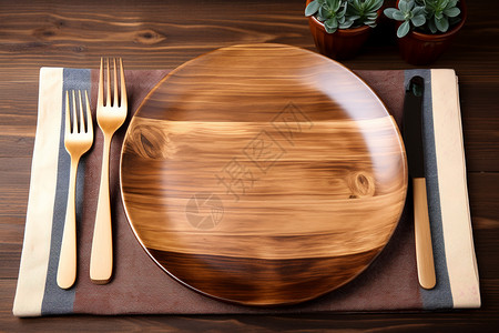 木质的餐具图片