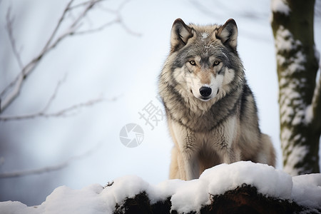 野生的孤狼特写镜头高清图片