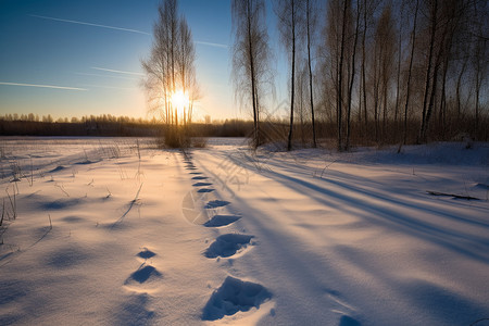 冬季森林的自然景观图片