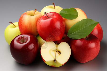 成熟的充满活力的健康成熟的苹果背景