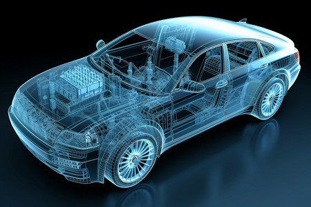 汽车空调系统结构背景图片