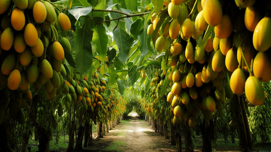 成熟的芒果森林图片