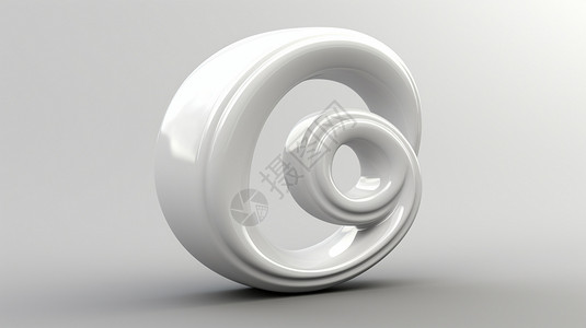3D立体效果立体纯白色装饰品插画
