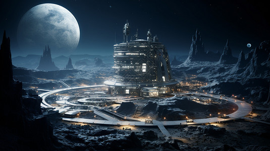 龙鳞建筑特色中国特色的月球基地设计图片