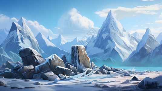 游戏画面中的石冰峰插图背景图片