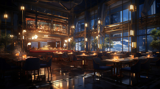 高雅的酒吧餐厅背景图片