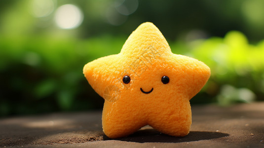 六颗黄色小星星可爱的五角星玩偶背景