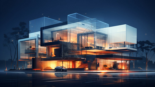 三维商业建筑模型背景图片