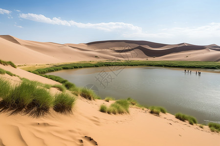 广袤的沙漠背景图片
