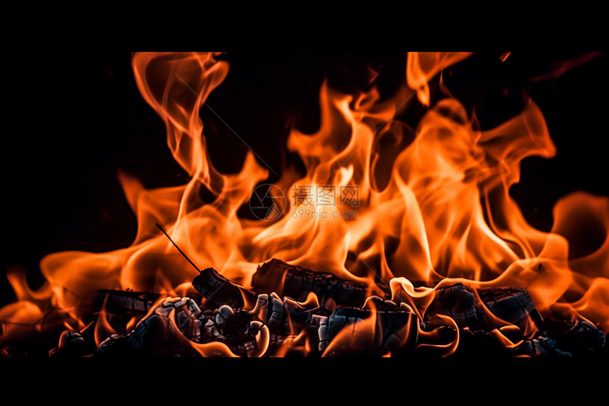 壁炉的火焰图片