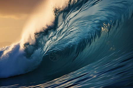 碧蓝的海浪大海凶险高清图片