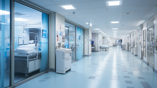 医院产科病房走廊背景图片