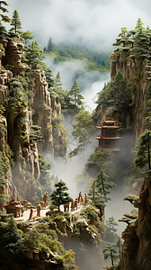 壮丽的森林峡谷图片