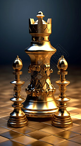 国际象棋金色金色的国际象棋插画