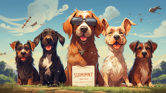 五只狗狗的海报图片