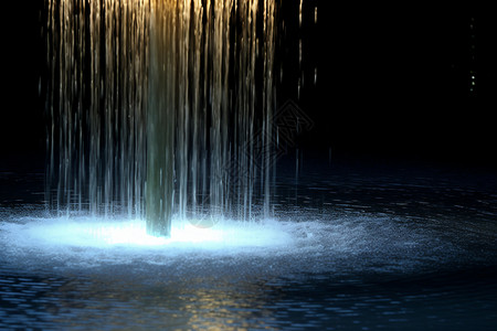 喷泉水景落下的雨设计图片