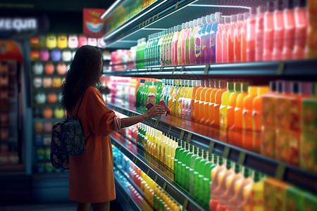 橙汁汽水超市气氛设计图片