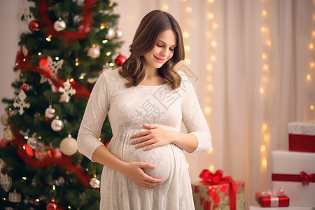 圣诞节的孕妇图片