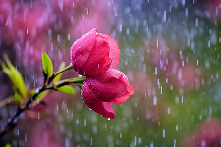 雨中的郁金香背景图片