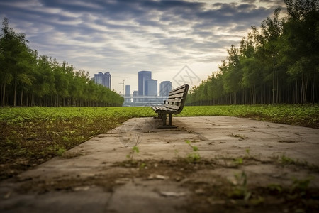 户外的长椅背景图片