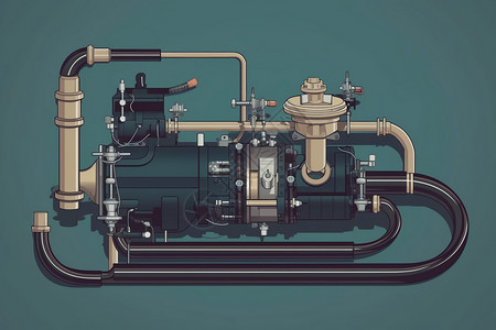 燃油泵的平面插图图片